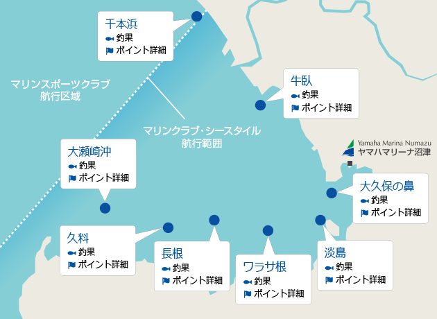 ポイント別最新釣果マップ